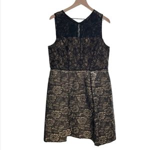 Adrianna Papell Metallic Gold Dress Size 4